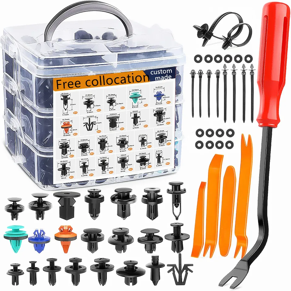 Top sell 680Pcs Car Plastic Automotive Push Retainer Door Panel Trim Clips & Auto Body Fasteners Assortment Fender Rivet Bumper