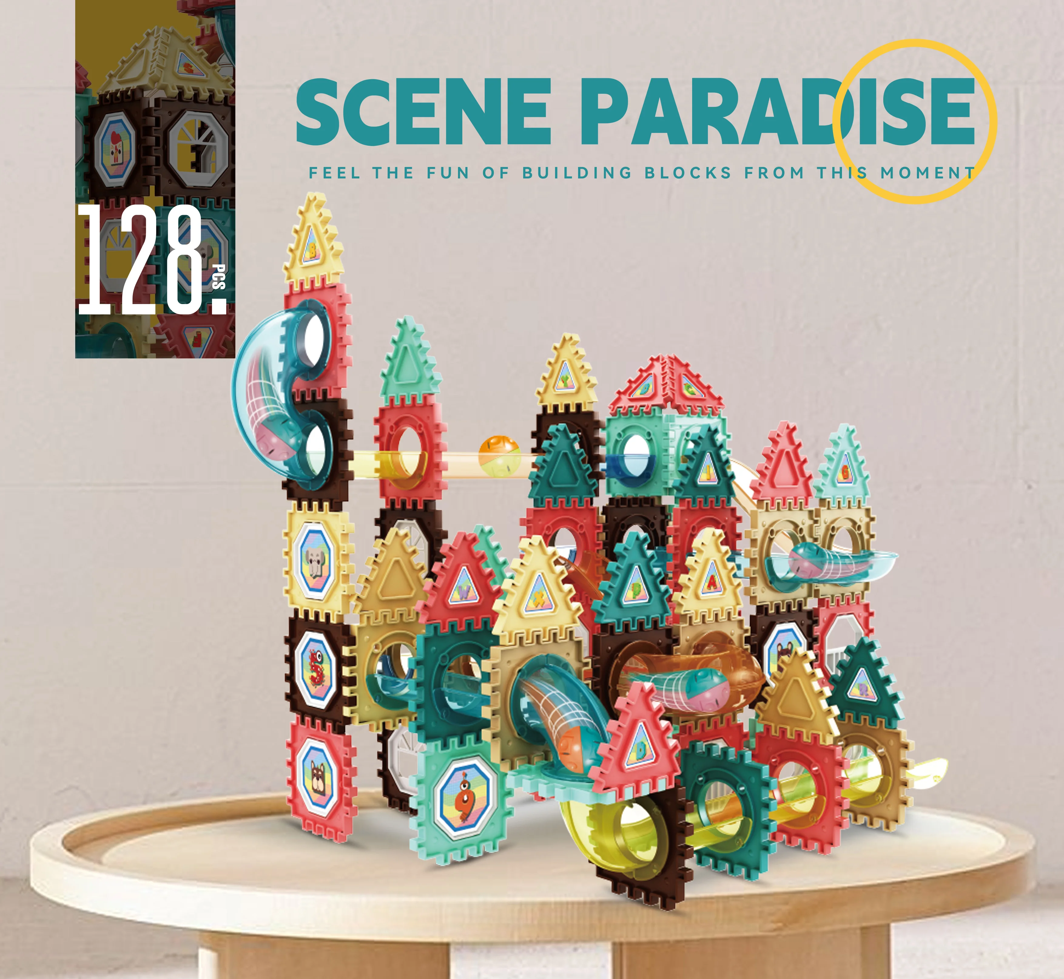 228 PCS STEM Building Toys Marble Runs Track Building Blocks DIY Educational OEM ODM Learning Toys for Kids