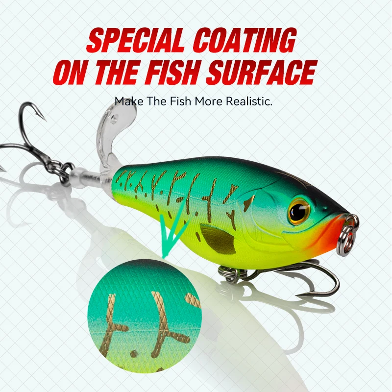 Kingdom Whopper Popper Fishing Lure 90mm 110mm Propeller Floating Artificial Topwater Cheap Price for Bass