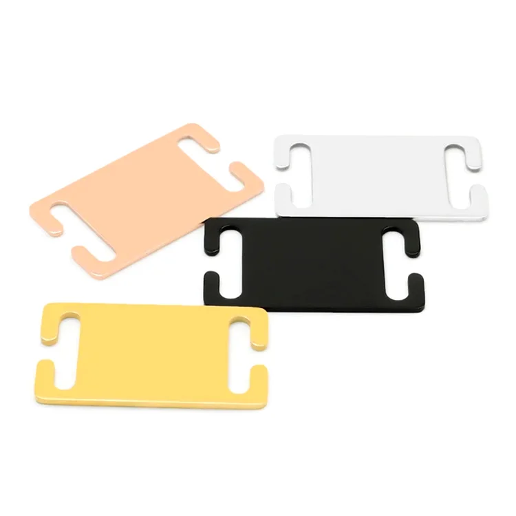 Manufacturer Custom Metal Crafts Stainless Curved Or Flat Slide On Collar Brass Engraved Rectangle Blank Name Pet Dog Id Tags