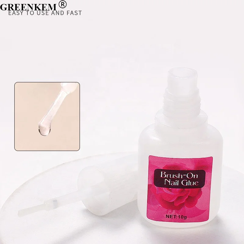 New 10g Nail Tips Glue With Brush Private Label Custom False Nail Tips Glue Acrylic Brush Manicure Tools Fast Drying Nail Glue