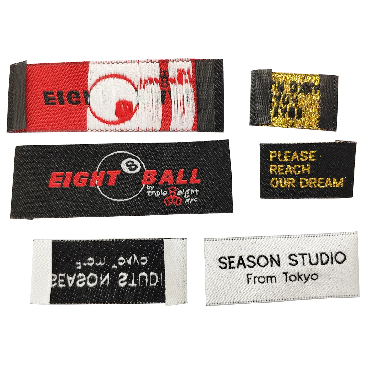 
High Quality Custom Private High Density Damask Main Woven Label Tag For Clothing 
