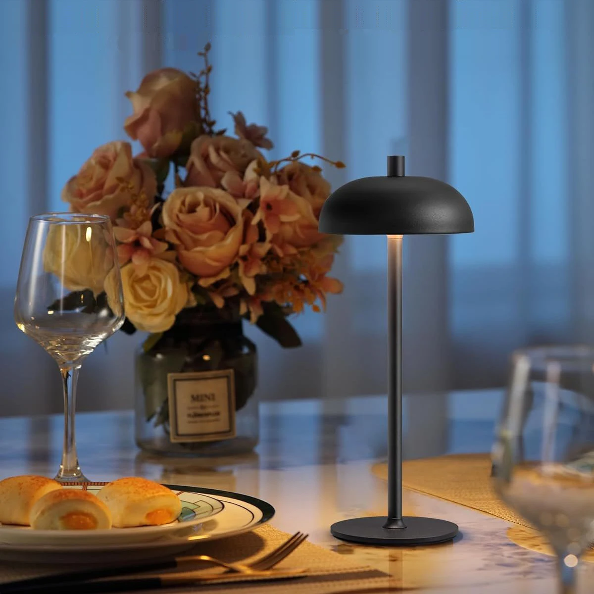 IP54 LED Desk Light 5000mAh Battery Operated 3Color Stepless Dimming Portable Rechargeable Table Lamp for Restaurant Bedroom