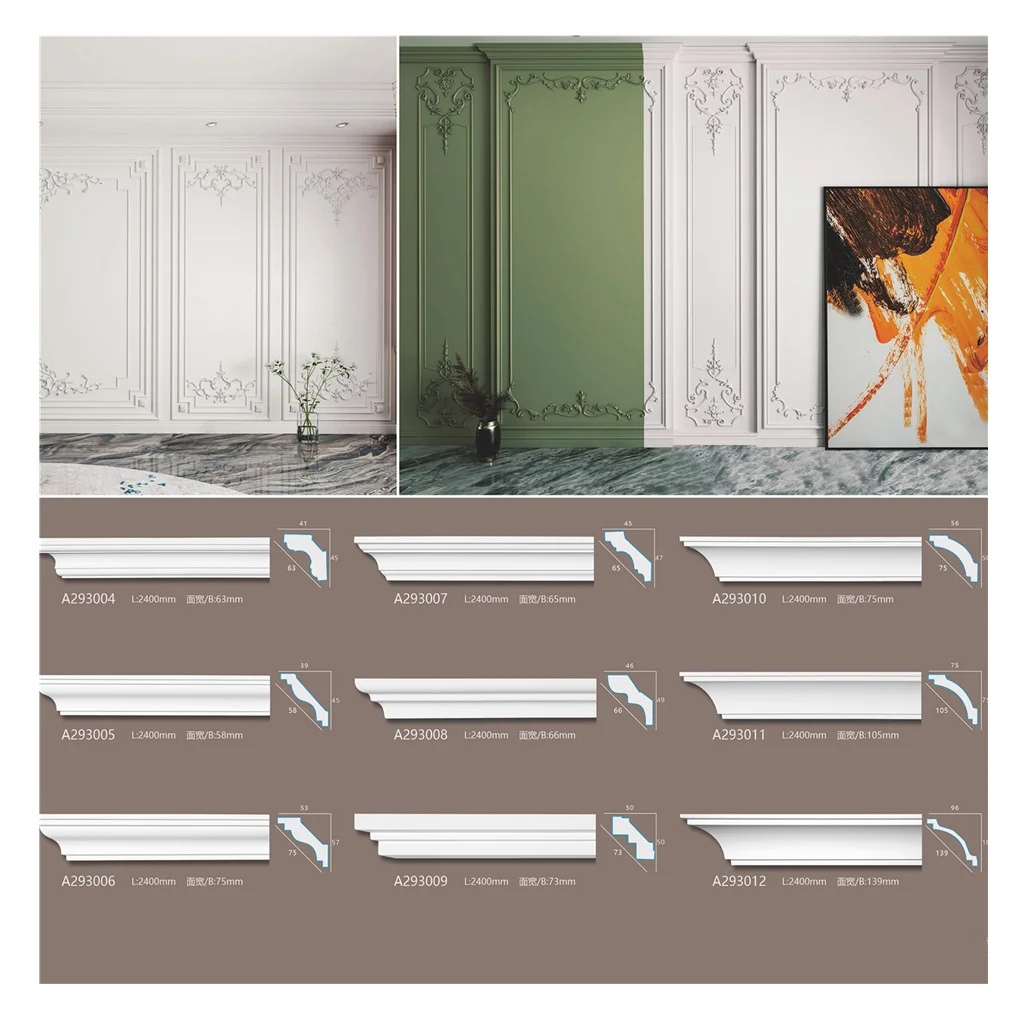 Manufacturer PU Molding Polyurethane Cornice Crown Moulding PU Carving Line for Interior and Exterior Decoration