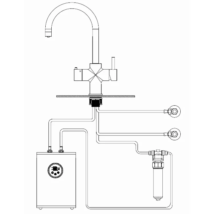 Iwater 2024 Modern Stainless Steel Brass Bronze Mixer Mixers Instant Boiling Hot Water Tap Taps And Faucets Kitchen Sink Faucet