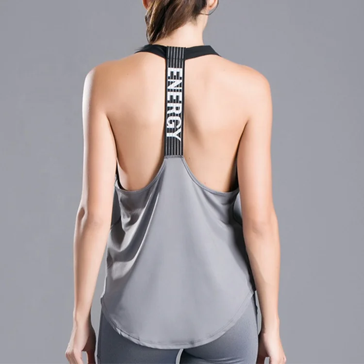 Customized logo quick dry vest loose fitness women tank tops gym