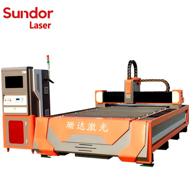 Sundor 500w 1000w 2000w metal steel iron fiber laser cutting machine with 3 years warranty