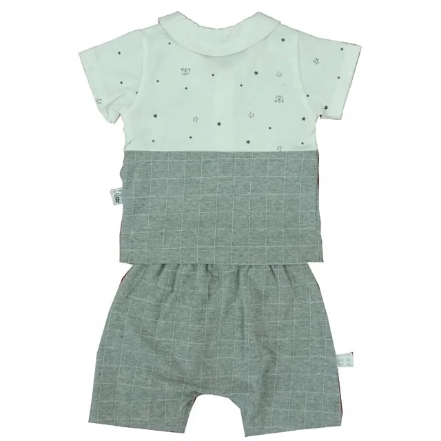 
Newborn Infant Baby Boy Summer Short Sleeve T-shirt +Shorts Two-piece Outfits 