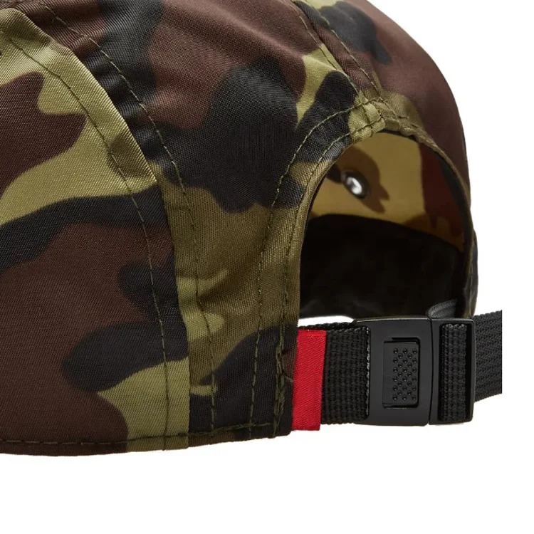 Wholesale Custom Nylon 5 Panel Camo Camp Cap with Label