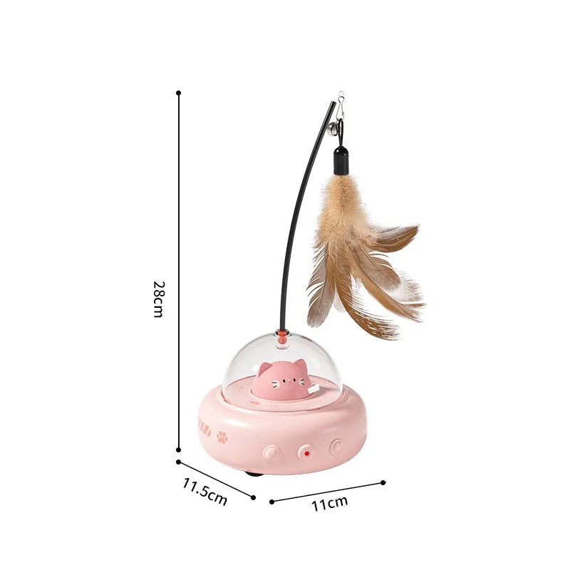 New Smart Automatic Cat Teasing Toy to Relieve Boredom Electric Sensing with Feather Cat Teasing Stick Cat Laser Teasing Toy