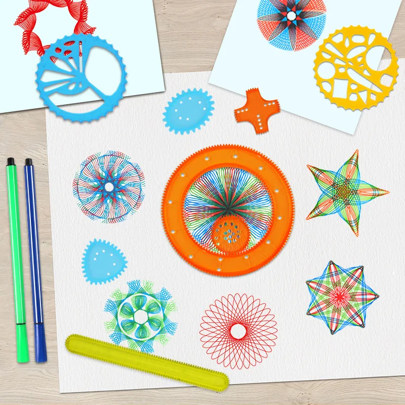 Plastic Doodle Drawing Magic Ruler Spirograph Toys