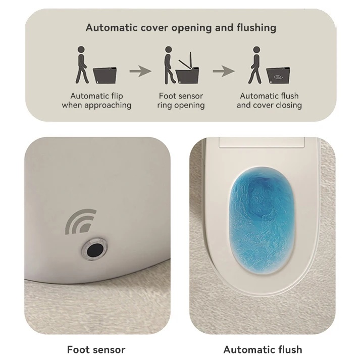 Modern luxury hotel automatic ceramic smart intelligent toilet one piece sensor flushing wc bathroom smart toilet