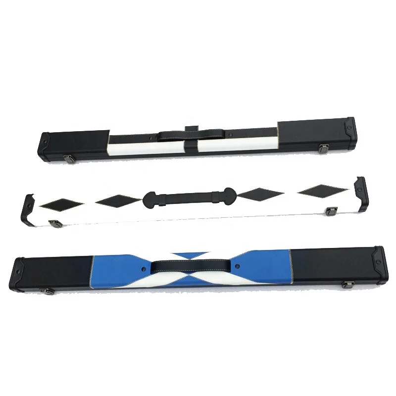 2 Compartment 86cm Slimline Leather Wooden Billiards Cue Case