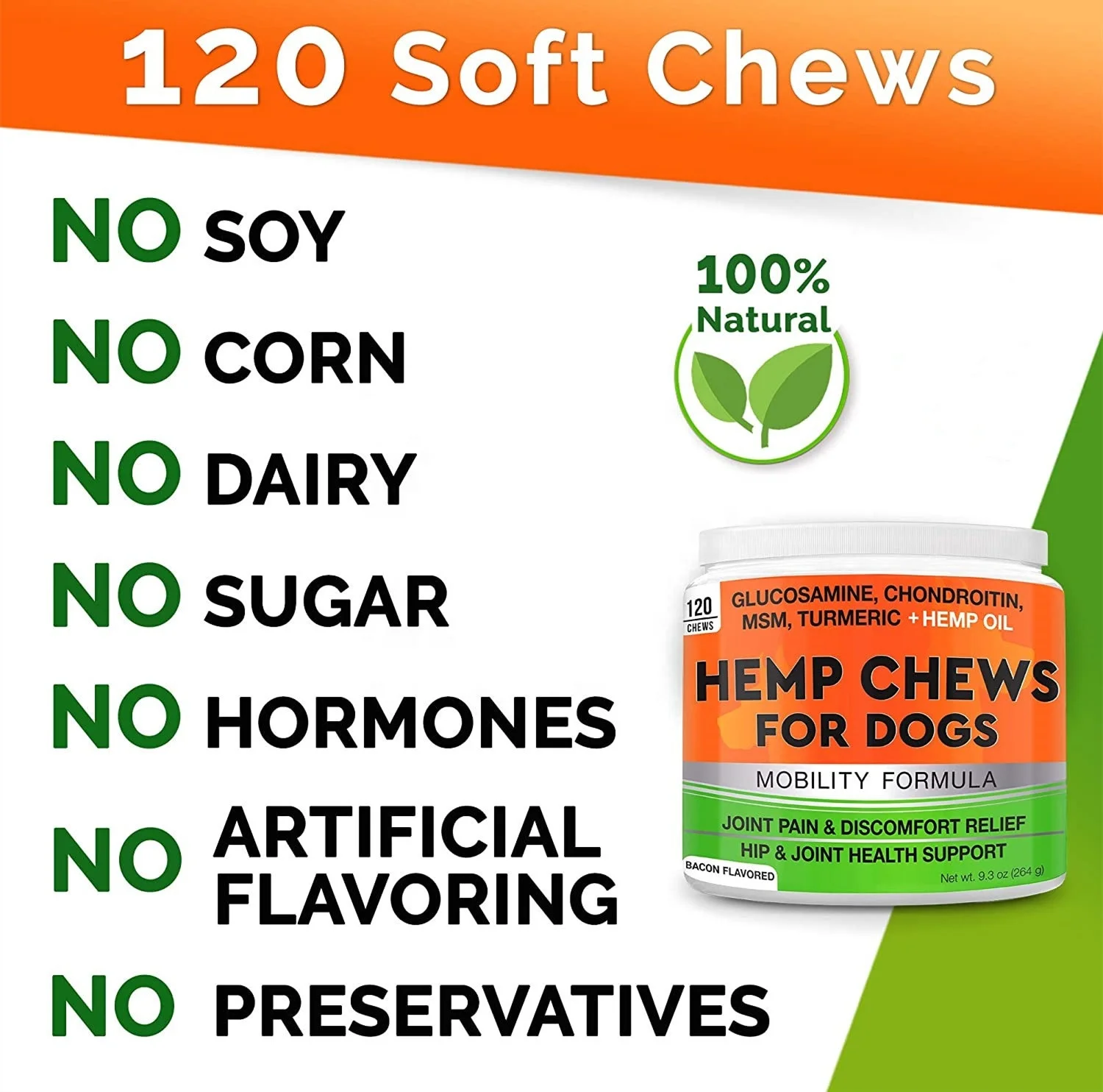 Фирменный Глюкозамин из конопли для собак добавка бедер и суставов 120 жевательные