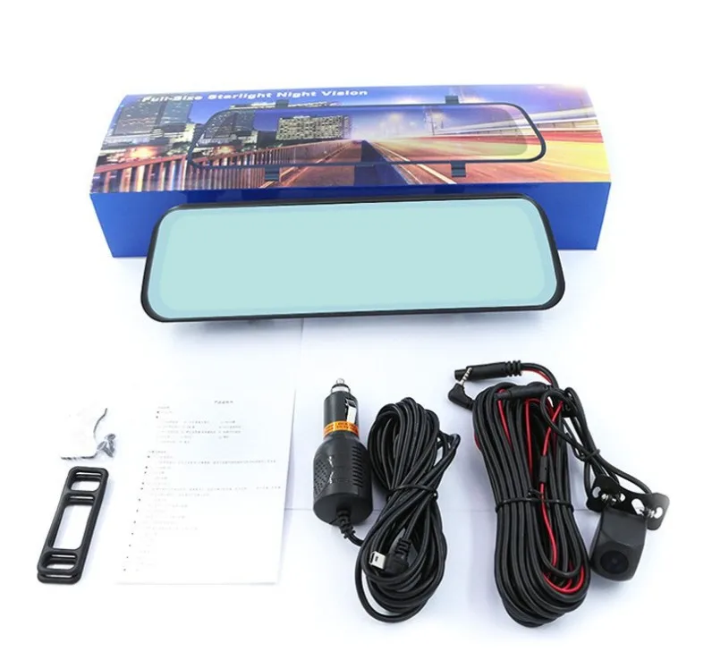 10 Inches Car Dvr Dash Cam HD 1080P Dual Lens Touch Screen Auto Rearview Mirror Camera With Stream Media Front And Rear