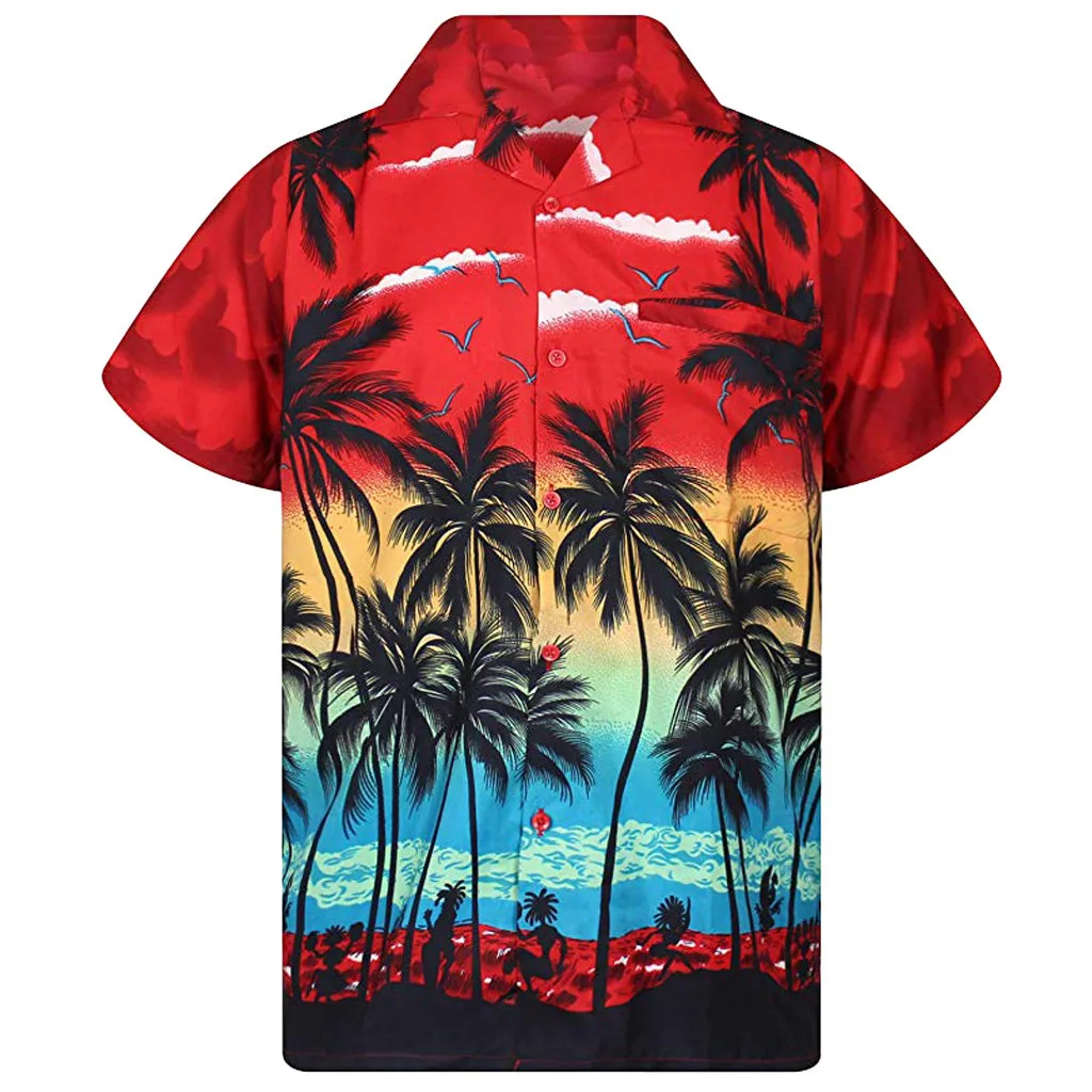 
Custom made sublimated collar shirt short sleeve Hawaiian shirt printed for men 