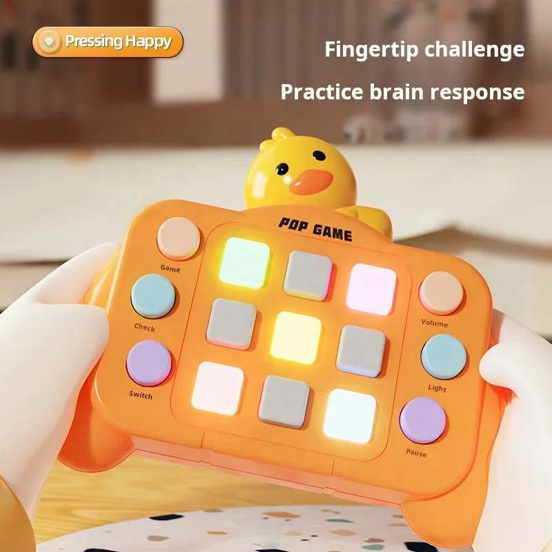 Puzzle quick push pop game light up fast push bubble game console fidget toy handheld popping press game machine for kids adults