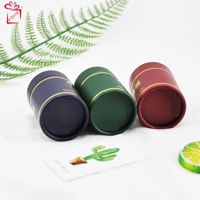 Eco-friendly Empty Paper Tea Box Craft Paper Packaging Tube For Tea Round Paper Packaging