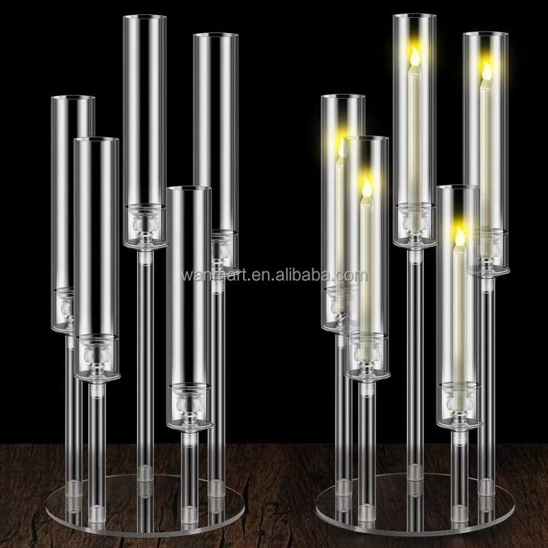 Свадебный акриловый подсвечник Canderlabra Centerpieces с кристаллами
