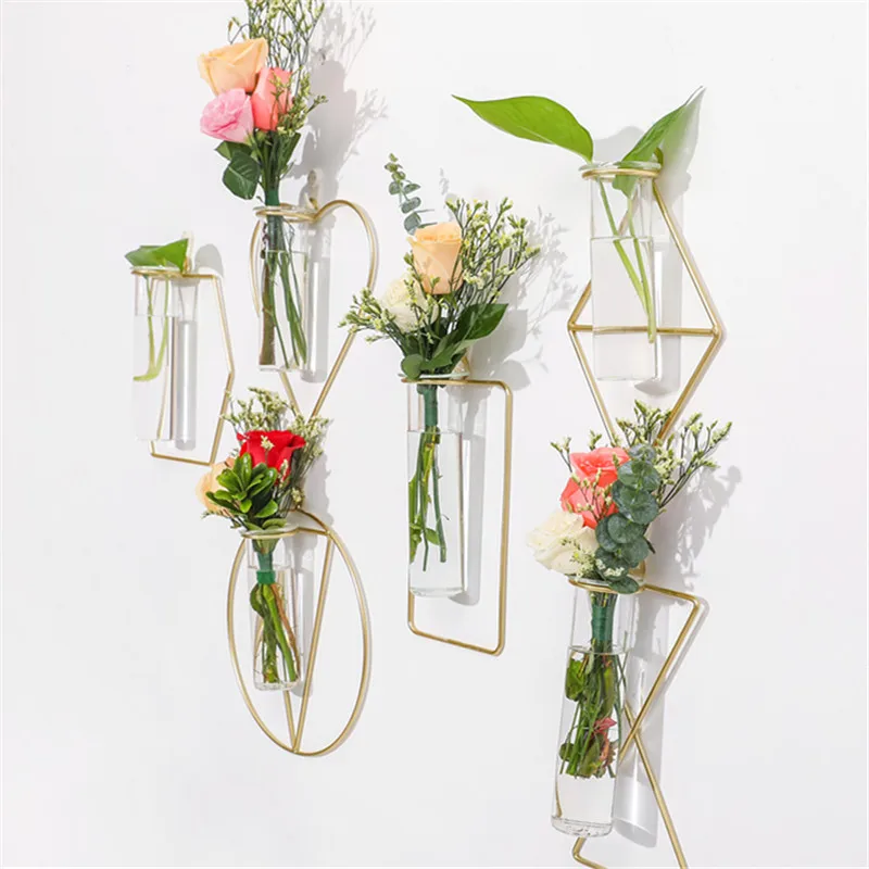 New Iron Wreath Nordic Artificial Flower Plant Wall Pendant Wedding Aerial Hanging Decor Wall Decoration