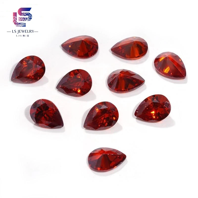 Хорошее качество, оптовая продажа, свободный фасон, груша, розовый, черный канареек, гранат, кубический цирконий