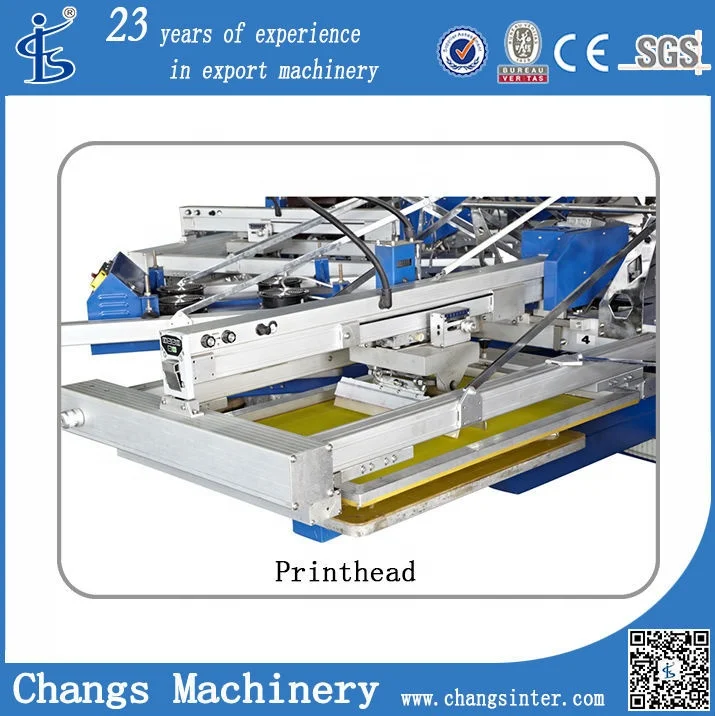 YH hot sales 8 color station direct printing t shirt clothes full sets heavy duty manual screen press four offset machine