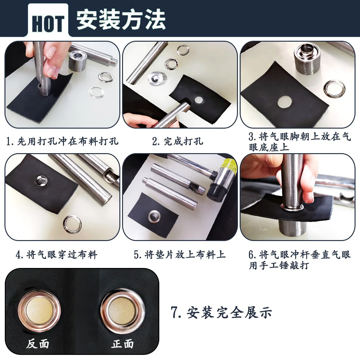 Factory hot sale 8mm garment usage customized color logo shoes decoration copper eyelet