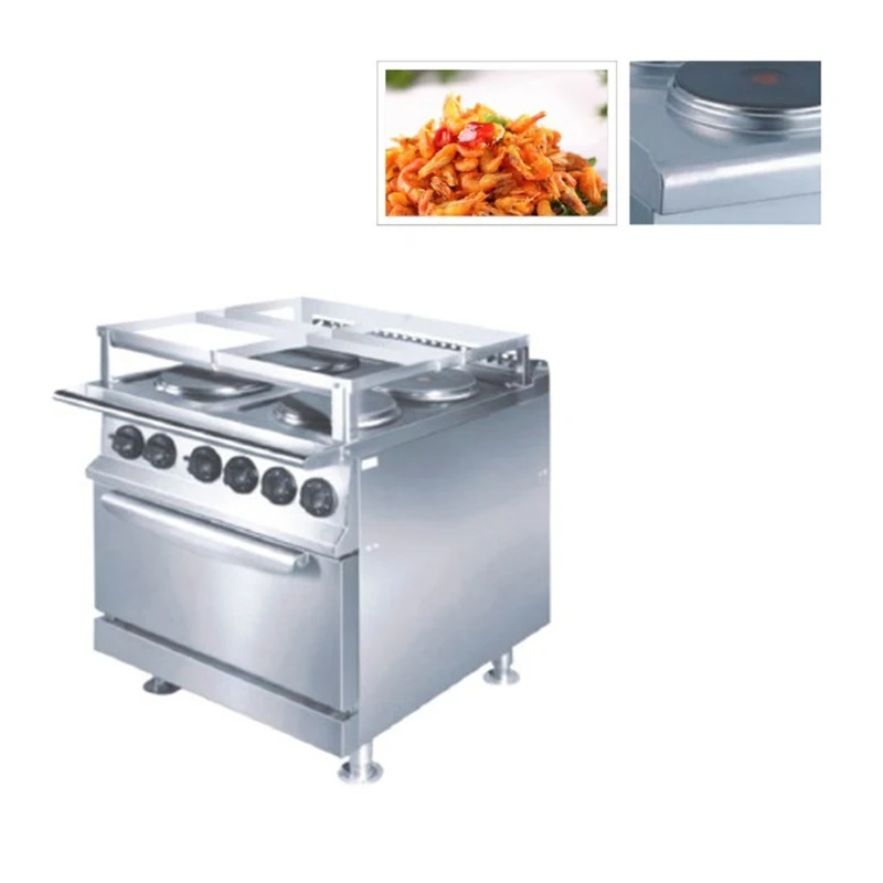 380V Kitchen Equipment Electric Range Stove with Oven Electric Baking Pan