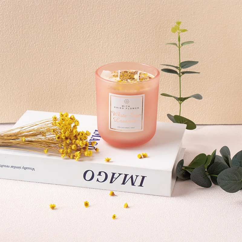 Ароматизированные свечи ручной работы роскошные лечебные драгоценные камни хрустальные ароматические соевого воска с сушеным цветком