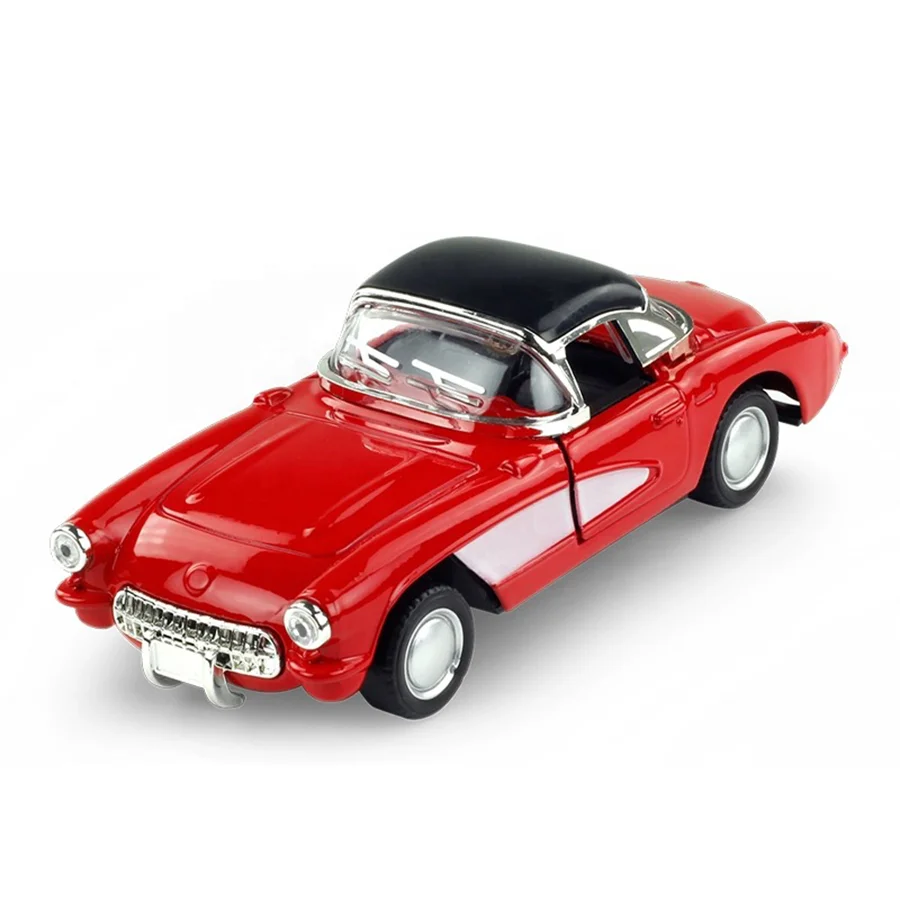 Unisex 1/32 Die Cast Vintage Car Model Friction Toy for Kids Collection Simulation Toy