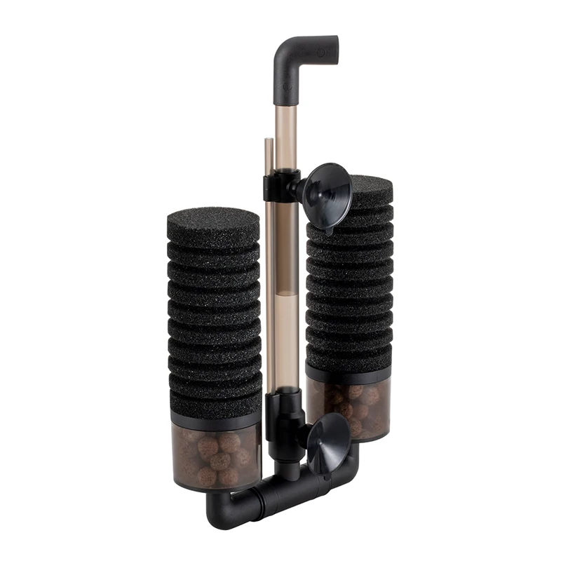 Hygger Aquarium Keep Water Clean Dual Sponge Filter Bio Ceramic Media Balls Quiet Submersible Foam Filter