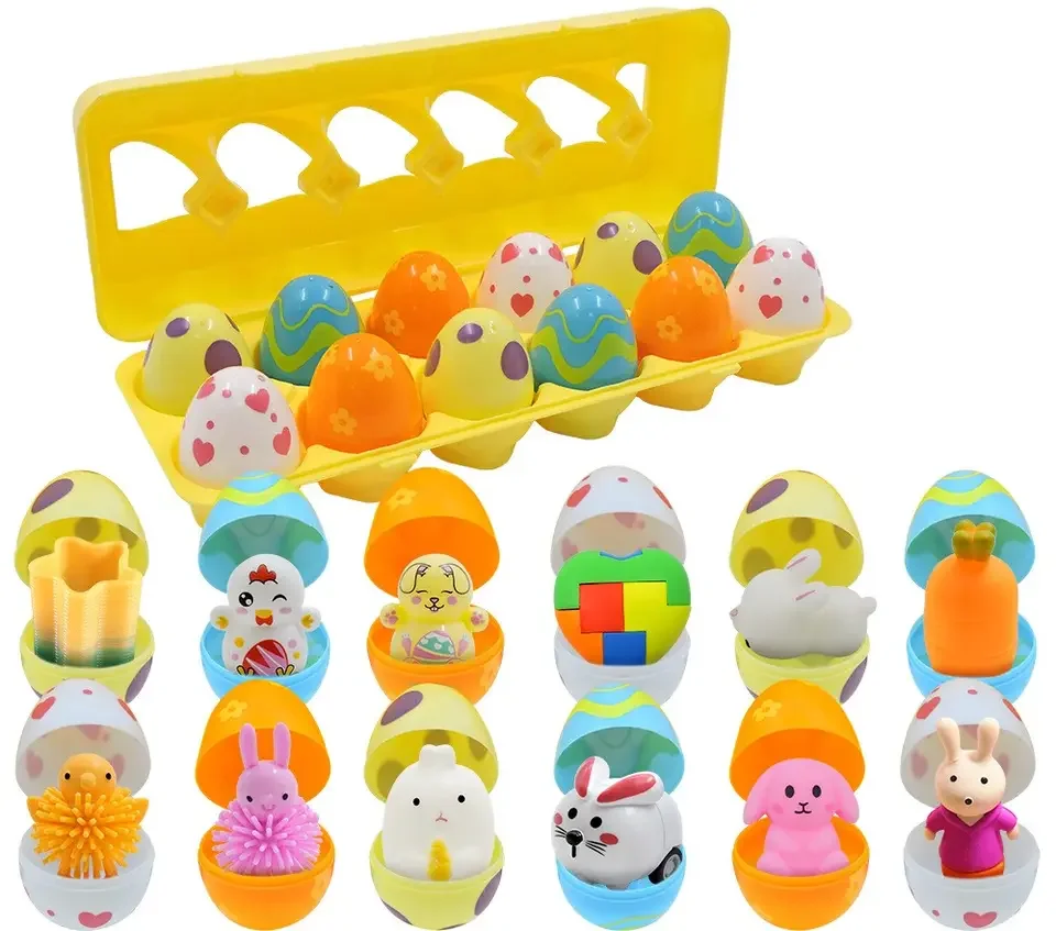 kids surprise blind box toys Easter egg box filled with small toy pack of 12pcs gift box capsule Easter egg