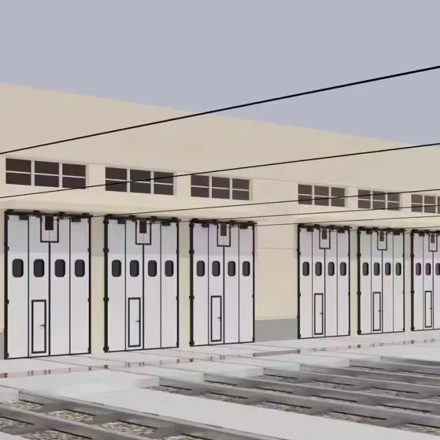 Manufacturer Industrial Heavy-Duty Aluminum Iron Durable Sliding Folding Door for Factory