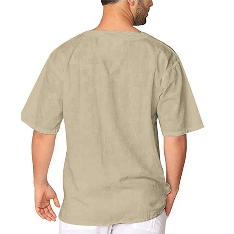 OA pay summer fashion casual loose fit mens breathable T shirt boys plus size custom basic V-neck tops low MOQ cheap price