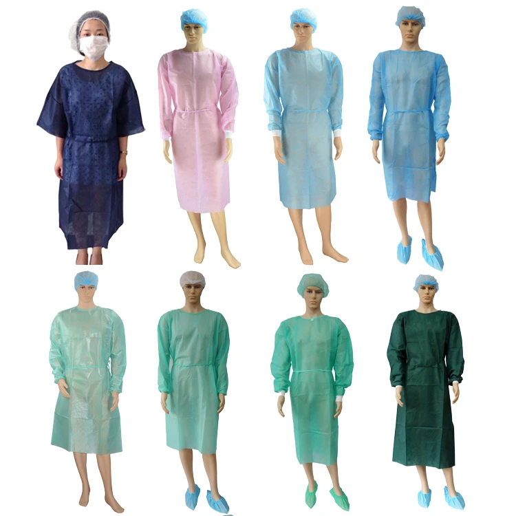 Surgical Gowns Waterproof PP Medical Non Woven 30 Gsm Ppe Surgical PPEkit Disposable Clothing Isolation Gown Level 1