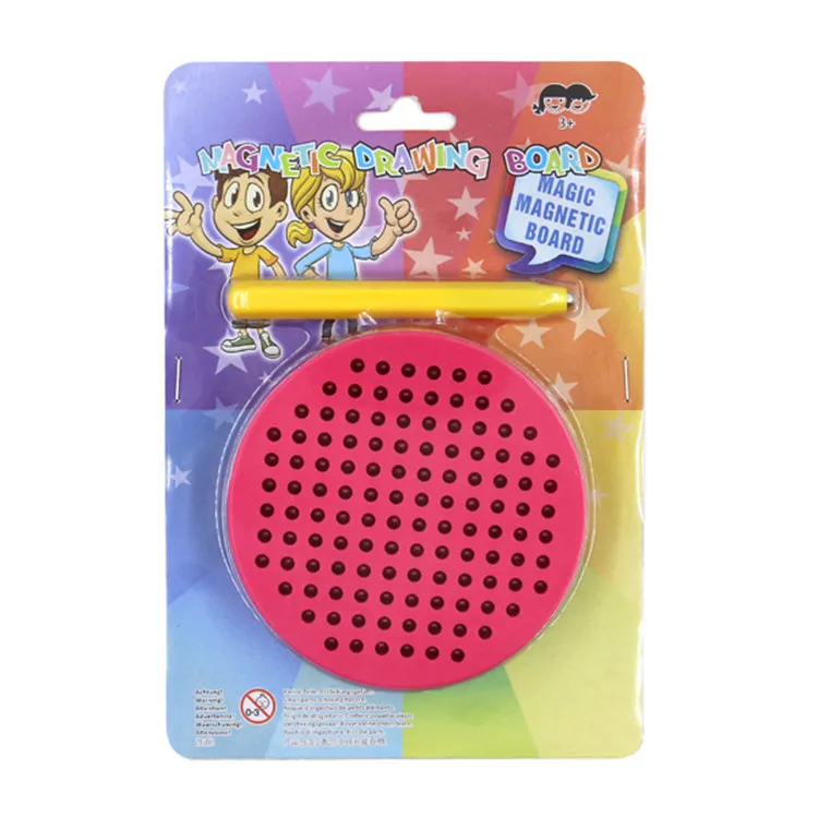 Mini Round Magnetic Steel Beads Learning Drawing Board writing board drawing magpad Educational toys  magpad round with pen hold