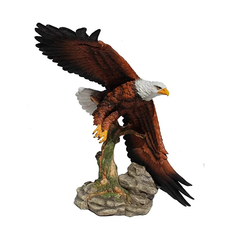 Religious Gifts Official Bird of The USA Majestic Flying Bald Eagle 15 3/8 Inch Stone Resin Statue