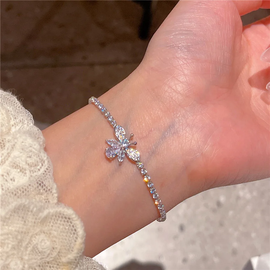 QIAOXIYA  J1225     Elegant Little Bee Silver Bracelet Versatile Advanced Edition Micro Set Style Handmade Ornament