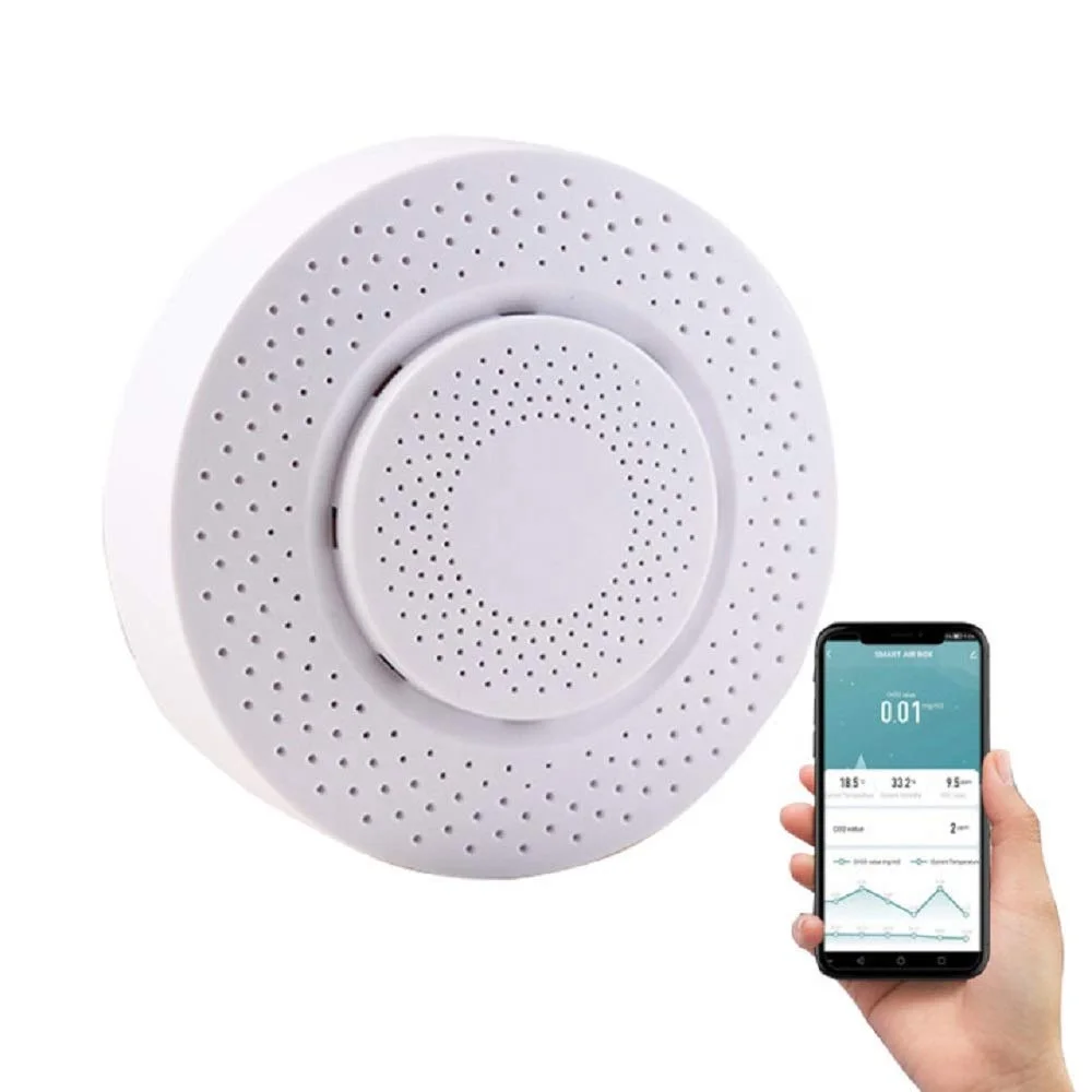 Tuya 2.4G Wifi Temperature Humidity Detector Smart Home Wireless CO2 CH2O Formaldehyde VOC Gas Alarm Sensor Smart Air Box