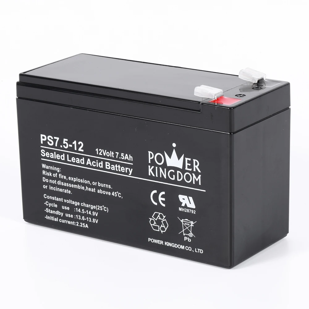 12 Volt 7.5 Ah Battery 12V 7ah Spotlight Battery UL Sealed Lead Acid Battery Floating Design Life: 5 Years Support PS7.5-12