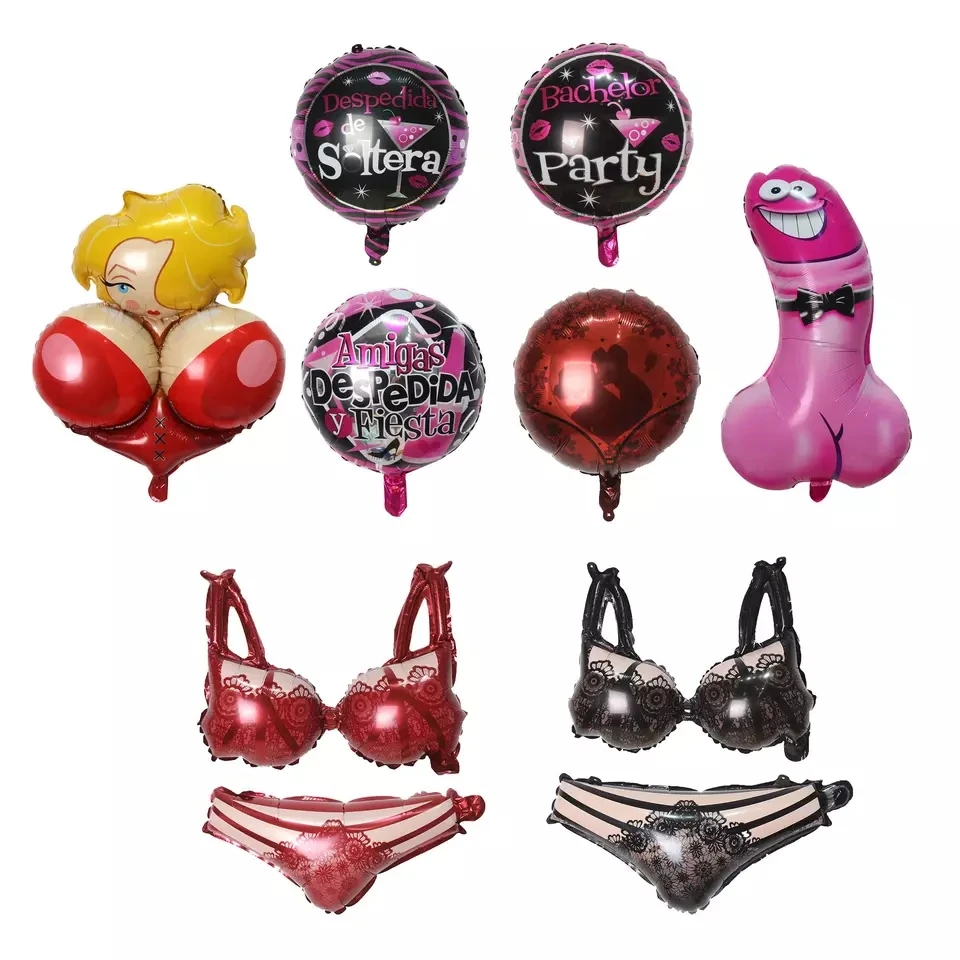Big Willy Foil Balloon Bachelorette Party Inflatable Penis Boobs Ballons Bride To Be Globos Hen Night Adult Party Supplies