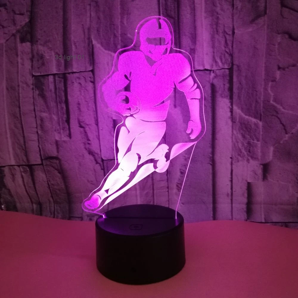 Football Player 3d Light Touch   3d Nightlight Novelty Luminaria Usb Led Kids Lamp Kids Room Led Night Light