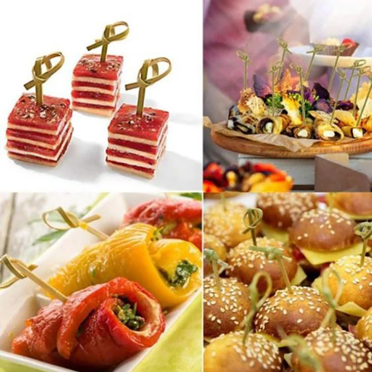 Wholesale Disposable Food Grade Bamboo Round Christmas Skewers Cake Pick sticks