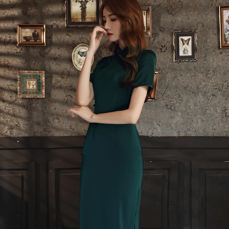 Beautiful Design  Chinese Traditional Cheongsam clothes Women Summer Qipao Dress