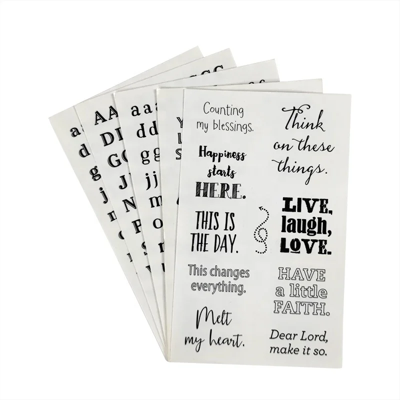 High quality transparent removable waterproof vinyl soft kiss cut sticker for Black Number and letter sticker