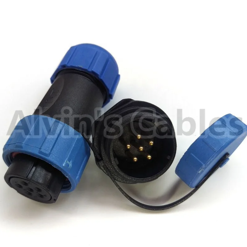 SP2110 SY2112 6 pin Cable Coupling Plastic Plug IP68 Waterproof Aviation female plug and male socket connector