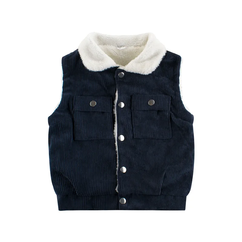 European and American winter kids thick vest coat all match warm outer