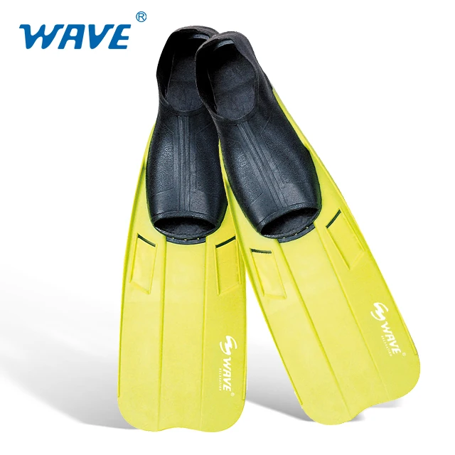 Wave Hot Selling TPR Snorkel Fins Full Pockets Adult Size Long Floating Rubber Scuba Fins for Swimming from Malaysia