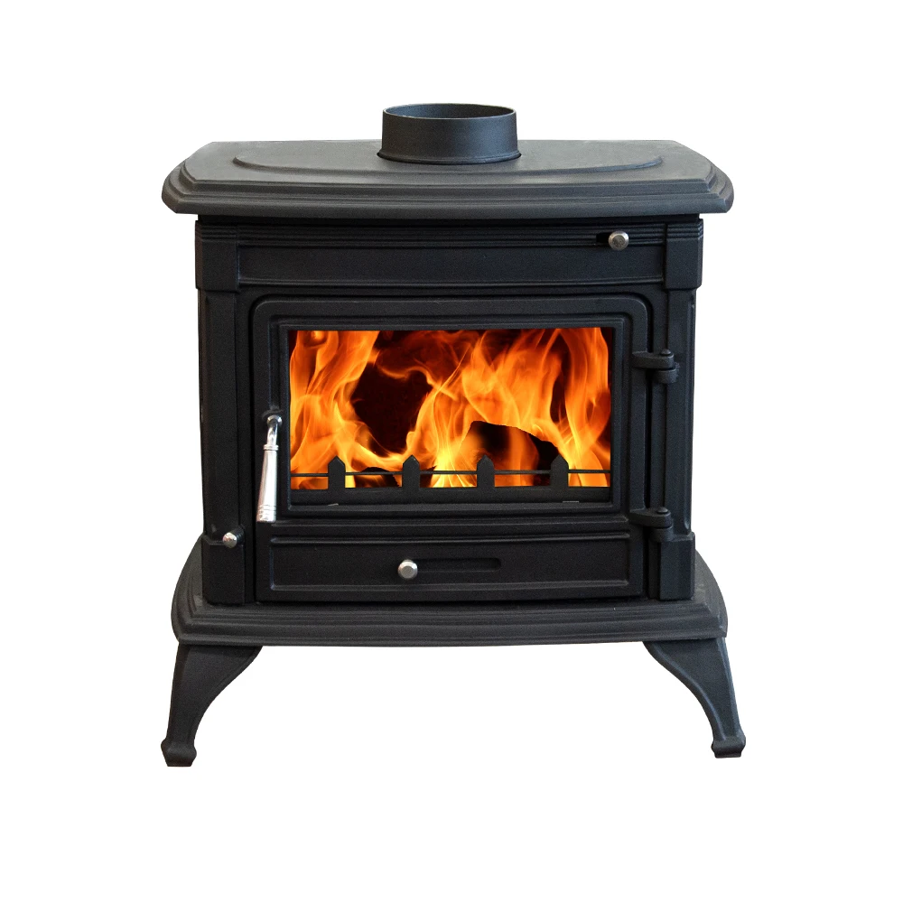 Cast iron wood burning stove fireplace indoor smokeless