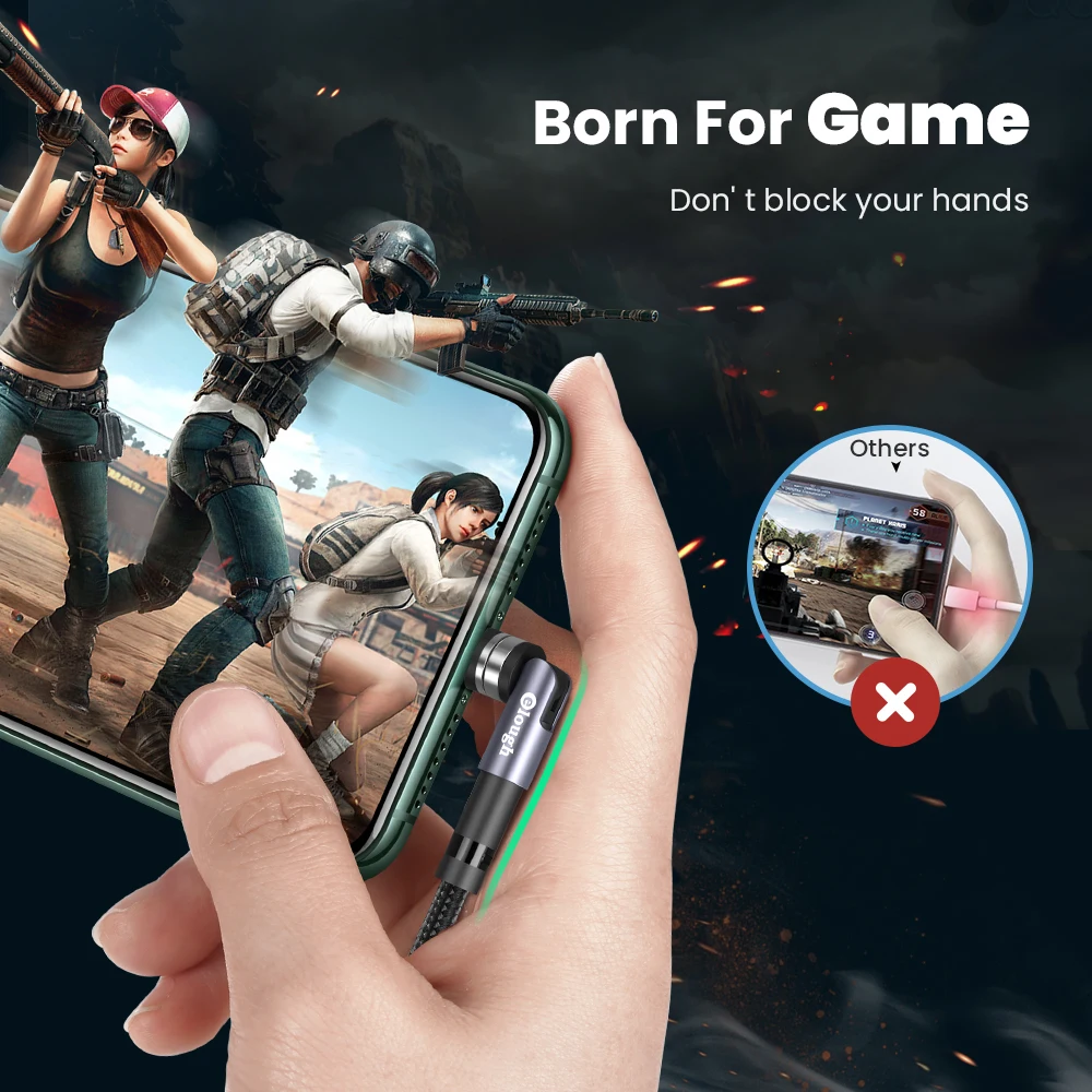 Новый 540 произвольный вращающийся зарядный кабель Elough с магнитом для iphone светящийся usb типа c